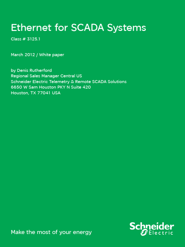 Ethernet in SCADA Systems Overview | PDF | Transmission Control ...