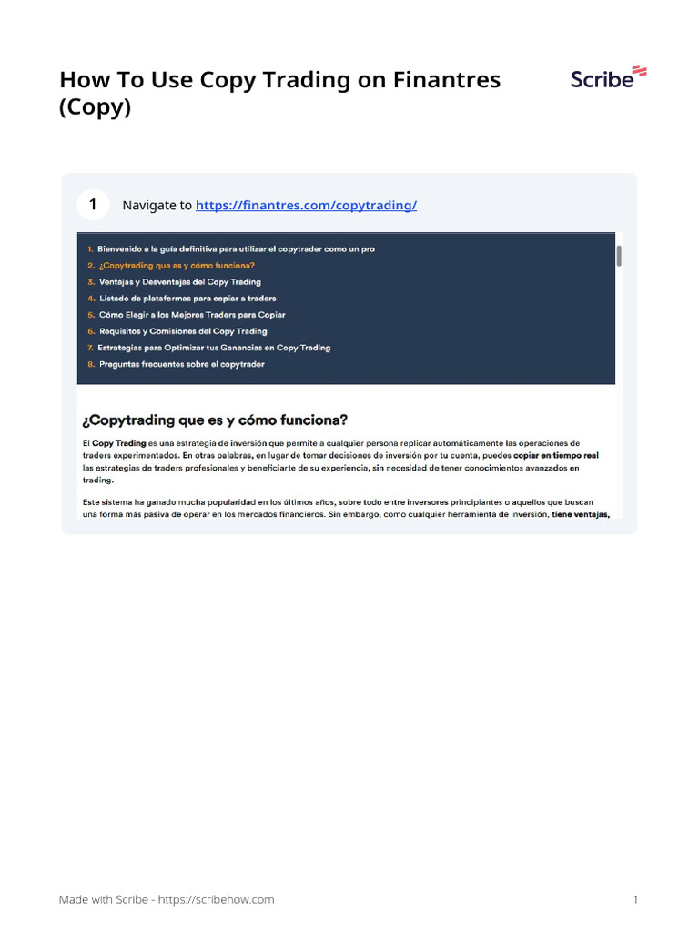 Guía de Copy Trading en Finantres 2025 | PDF