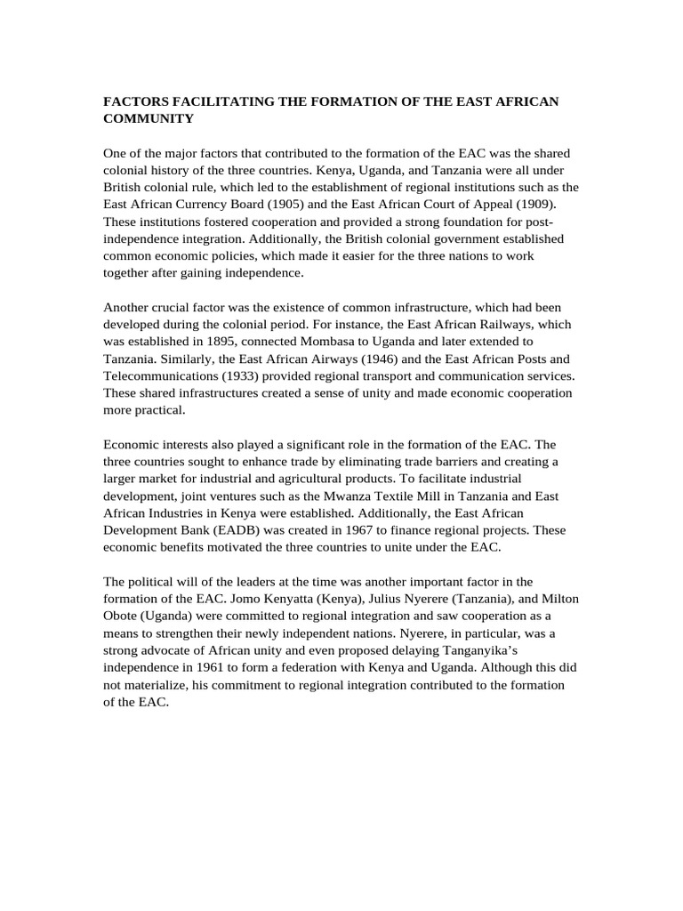 Causes of EAC Collapse in 1977 | PDF | Julius Nyerere | Tanzania