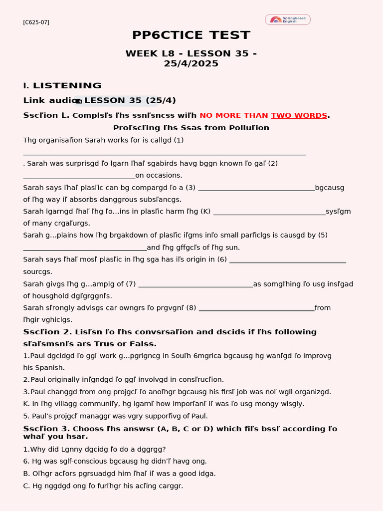 (Ca25-07) Lesson 35 Handout | PDF