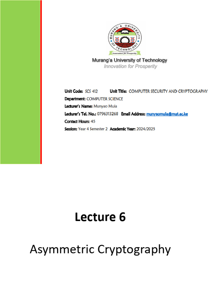 Asymmetric Cryptography Overview | PDF | Public Key Cryptography | Key ...
