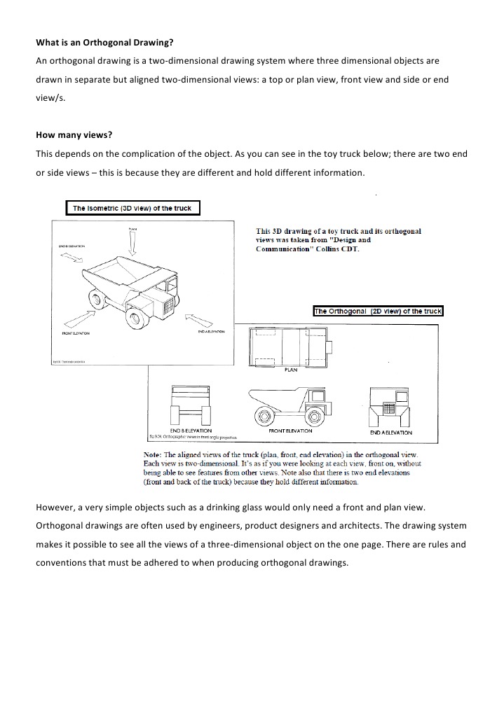 what is an orthogonal drawing Drawing Geometry