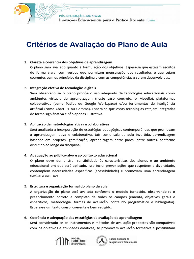 Avaliação de Planos de Aula Eficazes | PDF | Pedagogia | Aprendizado