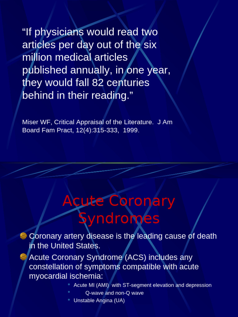 Acute Coronary Syndromes Management Guide | PDF | Myocardial Infarction ...