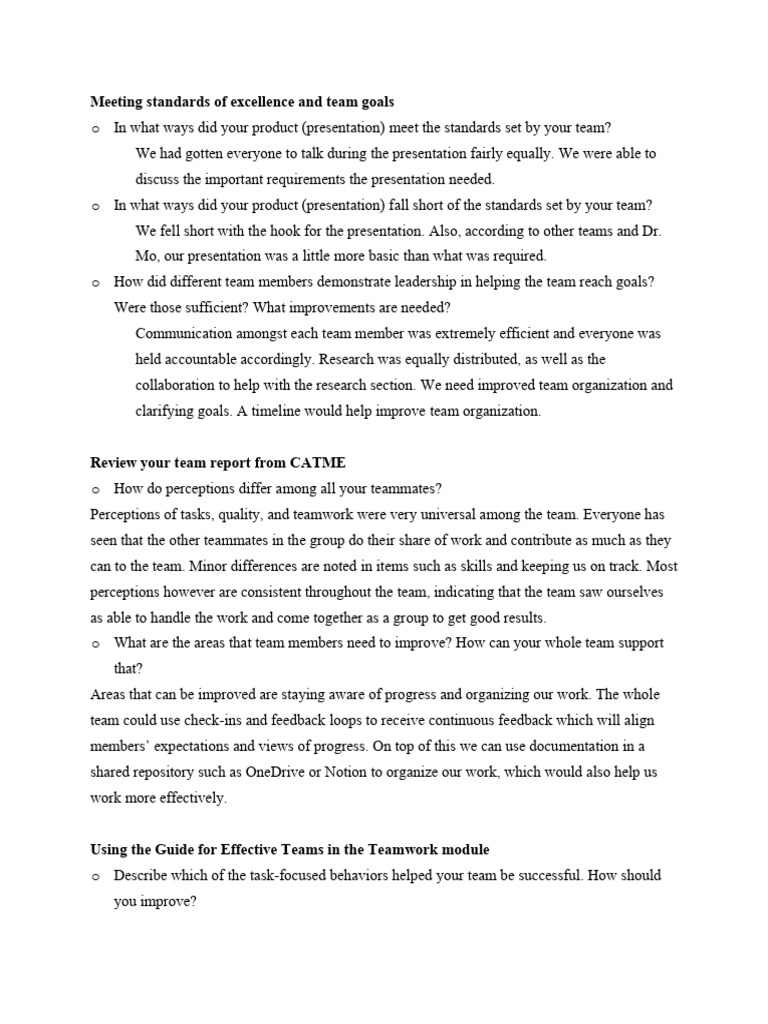 Team Performance Review and Improvement Strategies | PDF ...