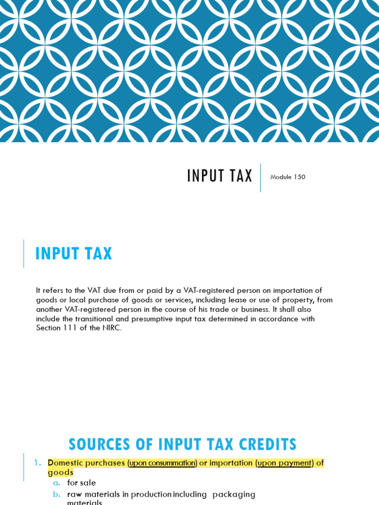 Gcro Vat Presentation Input Vat 2 Pdf Value Added Tax Receipt