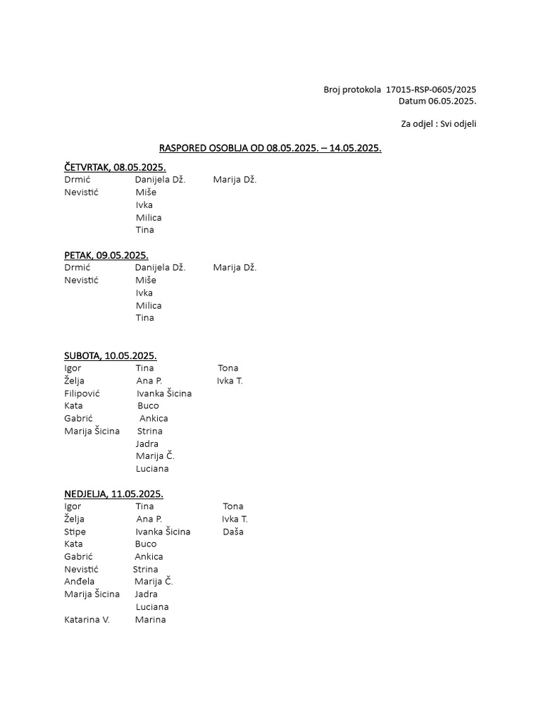 Pravljenje Rasporeda | PDF