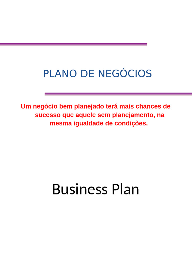 Estrutura do Plano de Negócios Eficaz | PDF | Business | Empreendedorismo