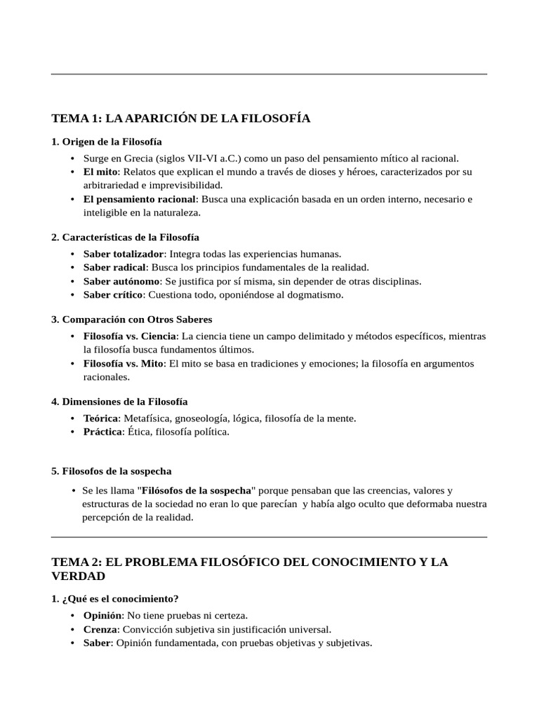 Orígenes y Dimensiones de la Filosofía | PDF | Conocimiento | Verdad