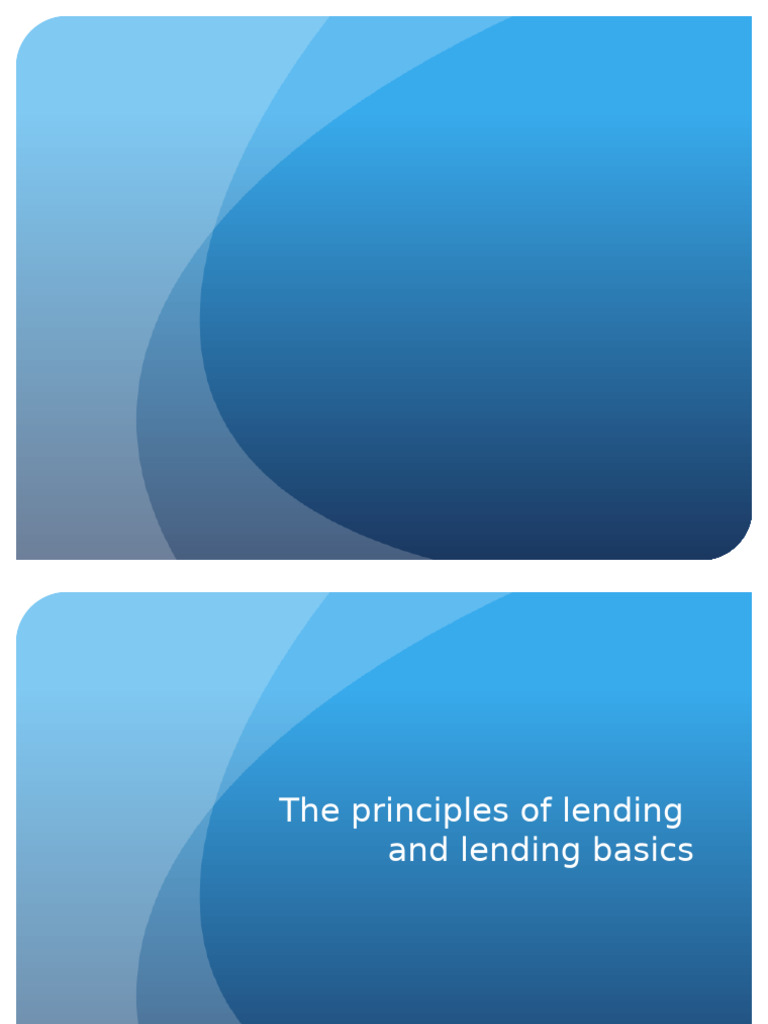 Key Principles of Bank Lending Explained | PDF | Loans | Debt