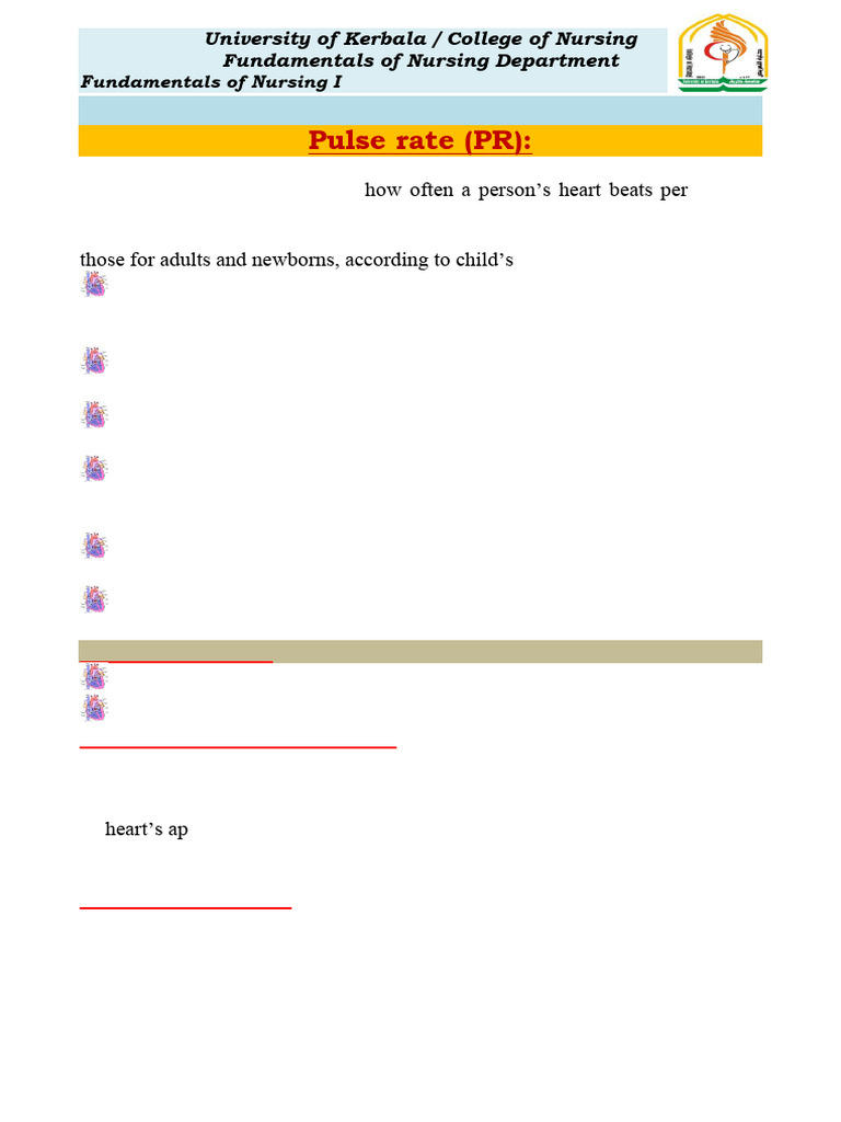 Vital Signs: Measuring Pulse Rate Guide | PDF | Pulse | Heart