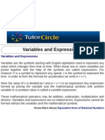 Variables and Expressions