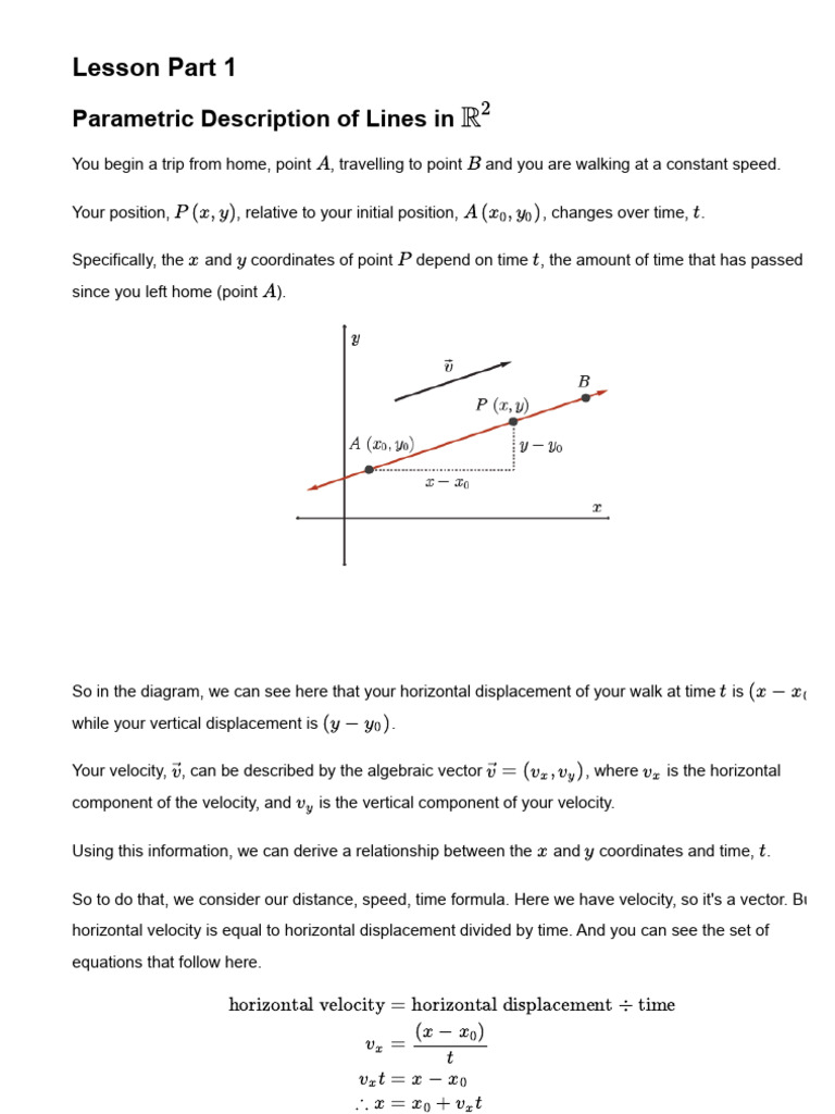 CEMC's Open Courseware - Parametric and Vector Equations of Lines in ...