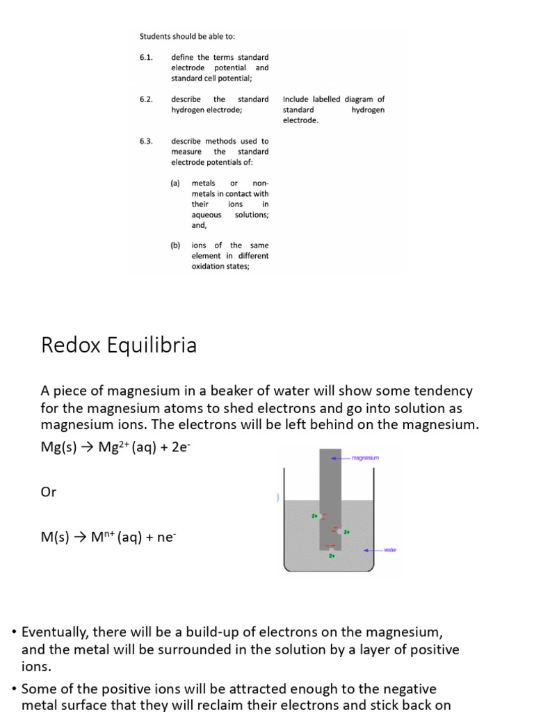Redox Equilibria at Electrodes | PDF | Redox | Electrode