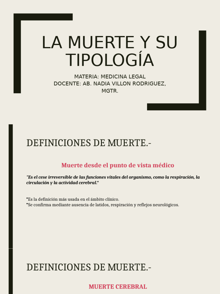 La Muerte y Su Tipología [Autoguardado] | PDF | Muerte | Jurisprudencia ...