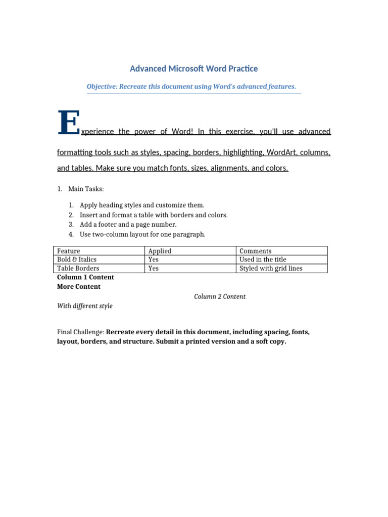 Word Harder Exercise | PDF