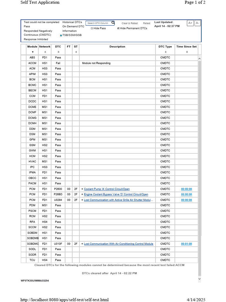 DTC Self-Test Results Summary | PDF | Electronic Engineering ...
