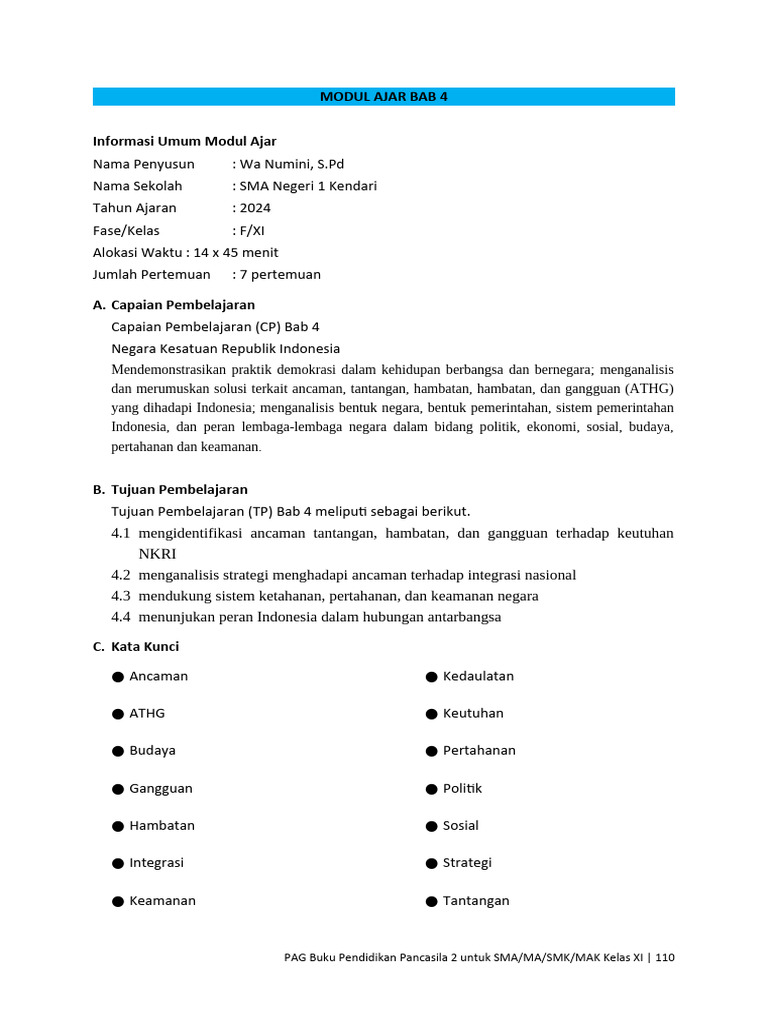 Modul Ajar Bab 4 | PDF