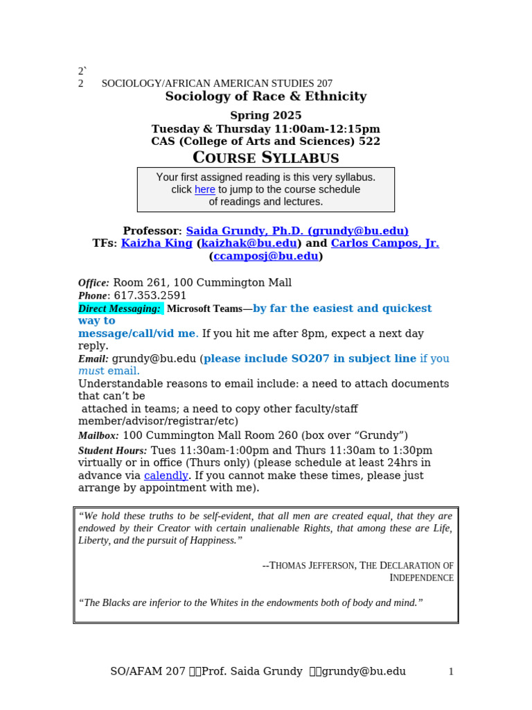 Sociology of Race & Ethnicity Syllabus | PDF | Plagiarism | Race (Human ...