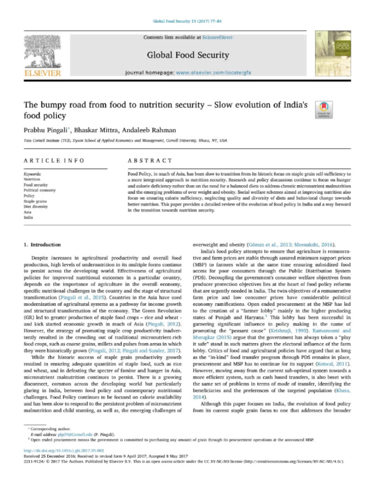 Global Food Security Doccc | PDF | Malnutrition | Food Security
