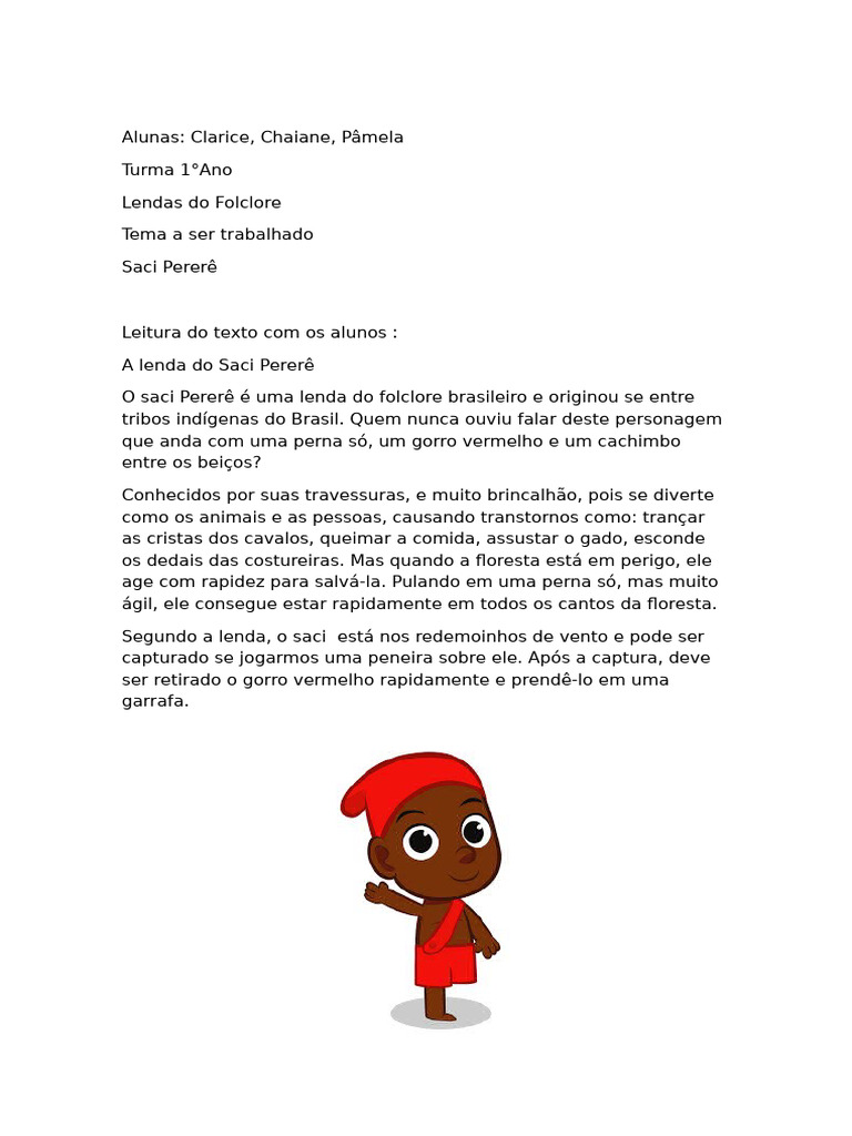 Lenda do Saci Pererê para Crianças | PDF