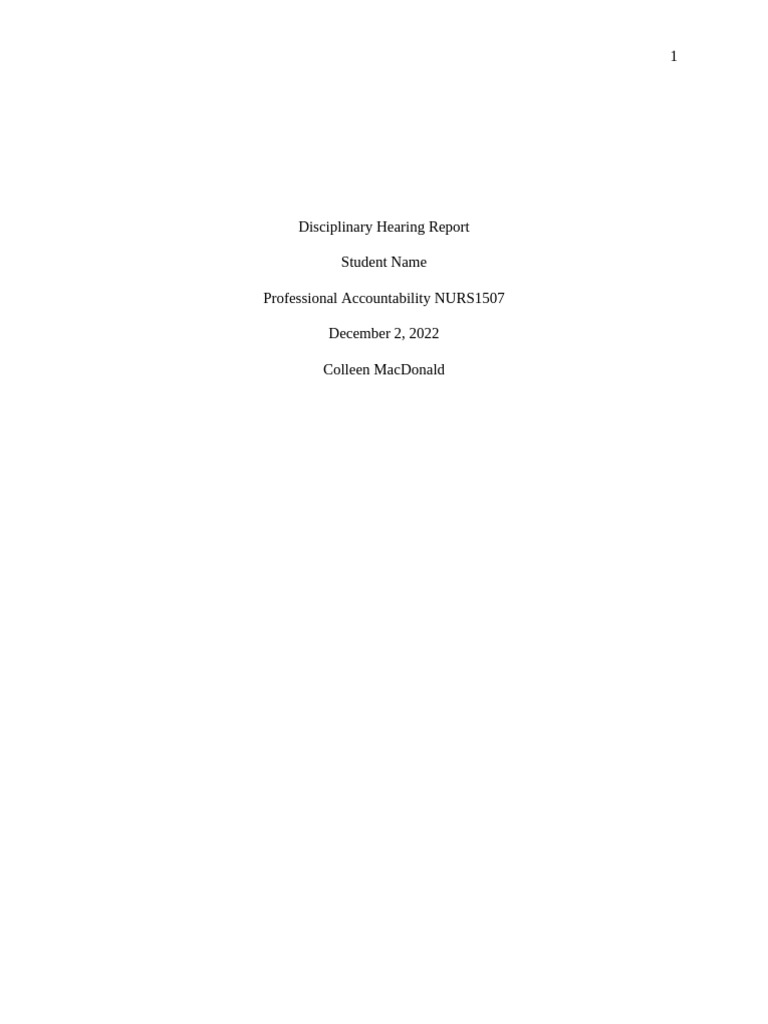 Report Template - DisciplinaryHearingF22 | PDF