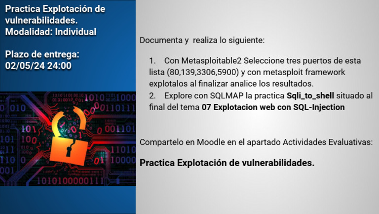Explotación de Vulnerabilidades con Metasploit y SQLMAP | PDF