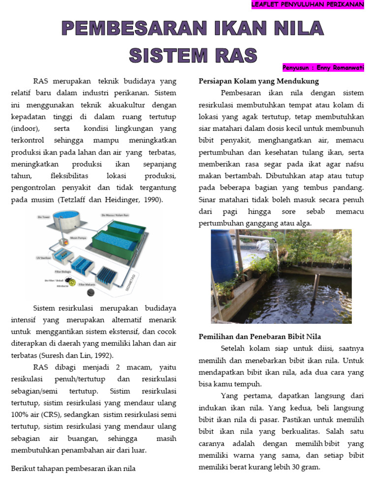 Budidaya Ikan Nila dengan Sistem RAS | PDF