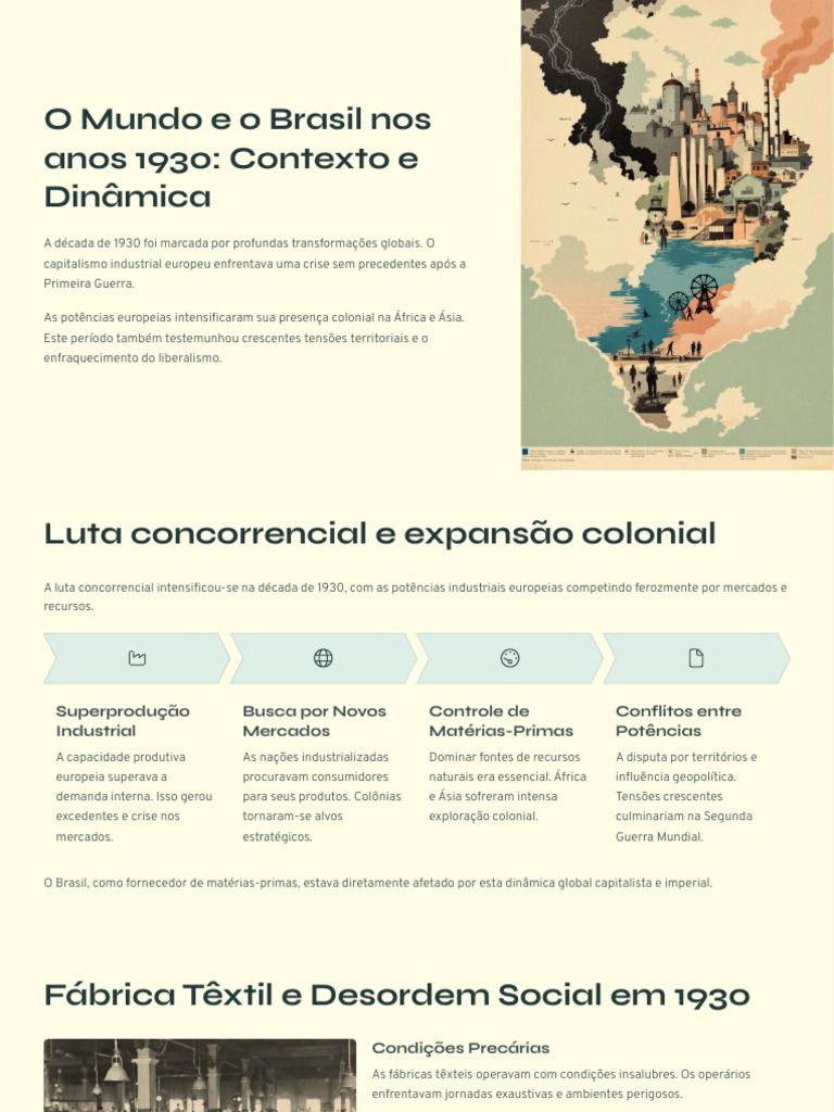 O Mundo e o Brasil Nos Anos 1930 Contexto e Dinamica | PDF | Brasil ...