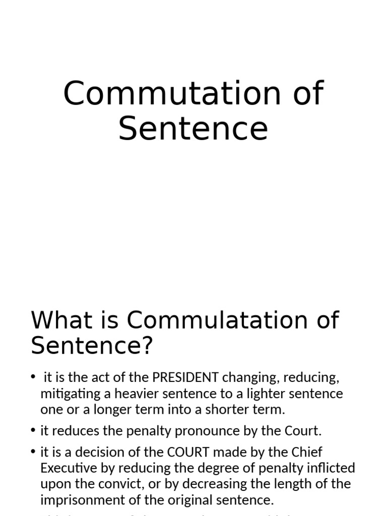 Commutation of Sentence in the Philippines | PDF