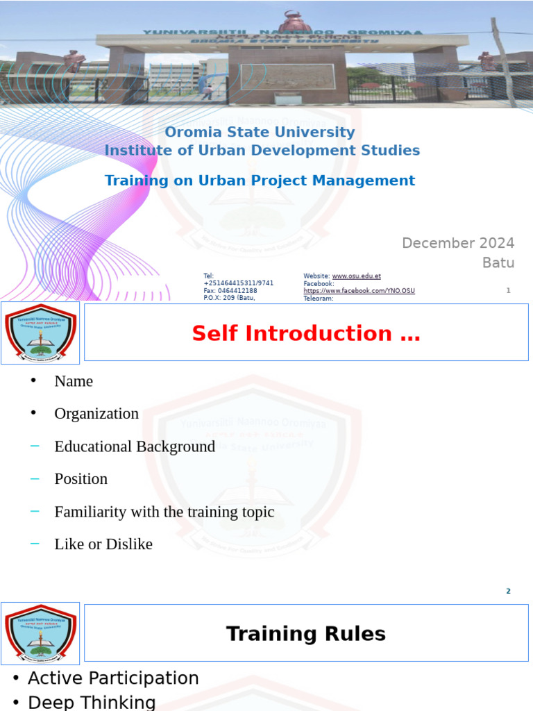 Picture Idea: Urban Project Management Training Overview Pdf