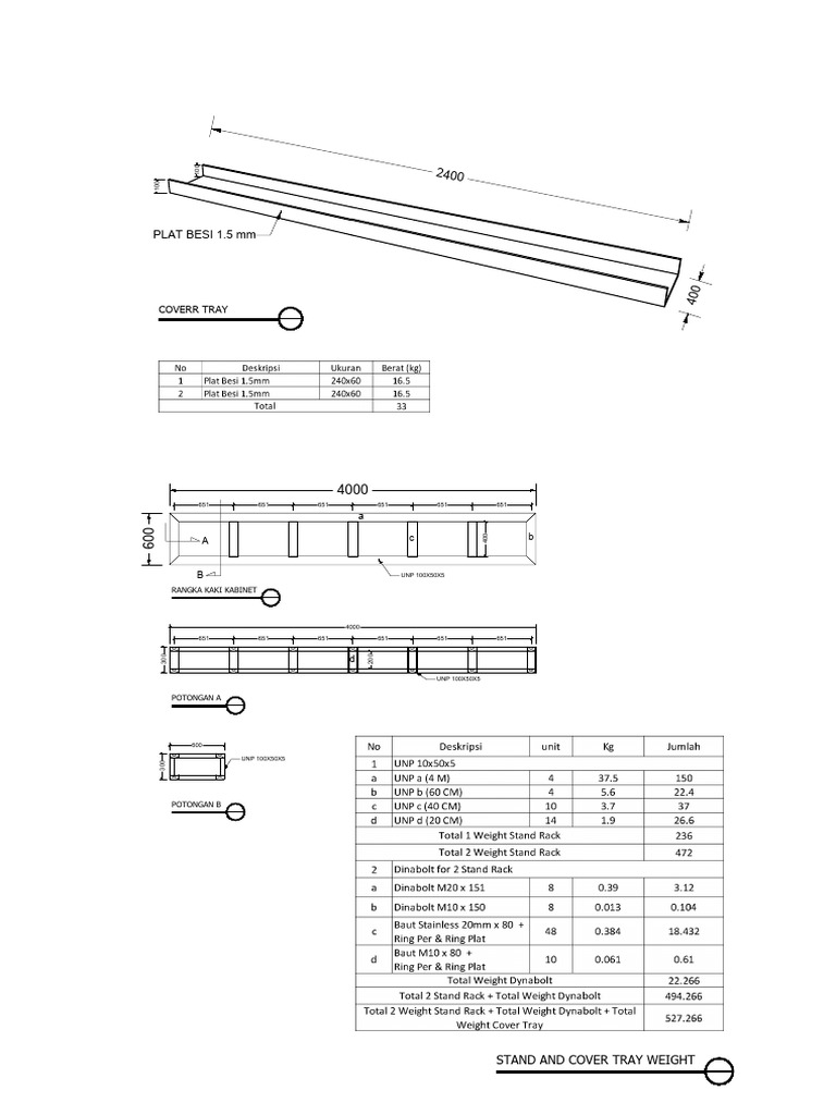 Stand Rack & Cover Tray Weight Rev1 | PDF