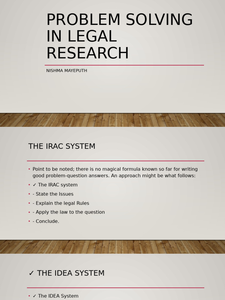 Problem Solving in Legal Research 4 | PDF