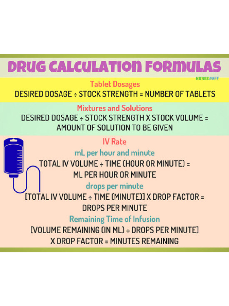 Drug Calculation Formula Iv Formula Pdf