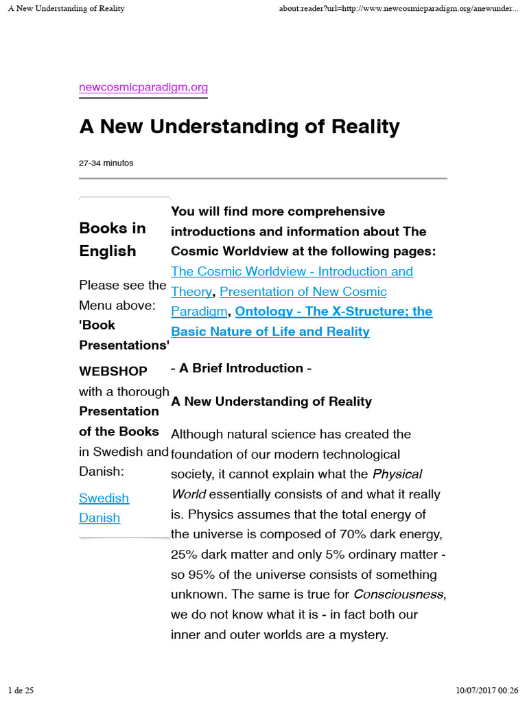 A New Understanding of Reality | PDF | Fundamental Interaction | Reality