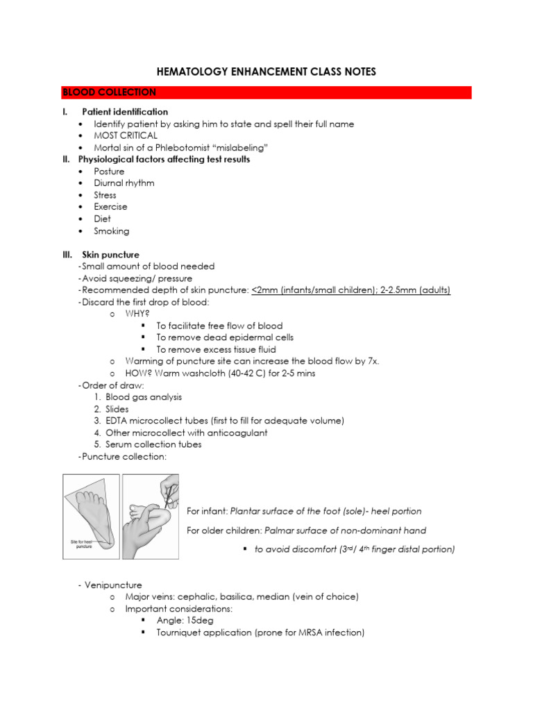 Hematology Blood Collection Techniques | PDF | Anemia | Red Blood Cell