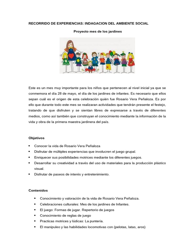 Proyecto Mes de los Jardines 2025 | PDF | Educación de la primera infancia