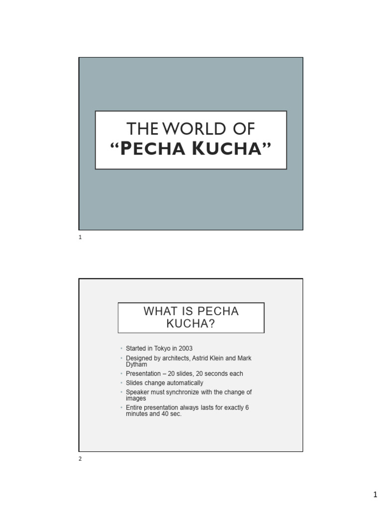Understanding Pecha Kucha Presentations | PDF