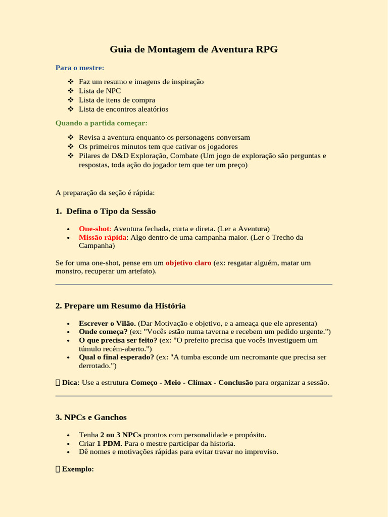 Guia Prático para Mestres de RPG | PDF | Jogos de RPG