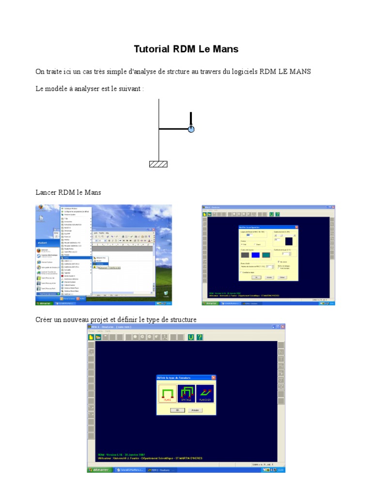 Tutoriel RDM Le Mans Analyse de structure PDF Informatique — free download
