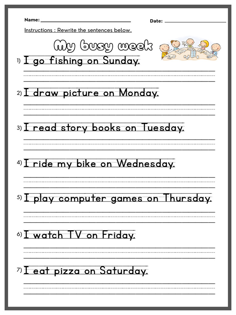 Writing Days in A Week | PDF