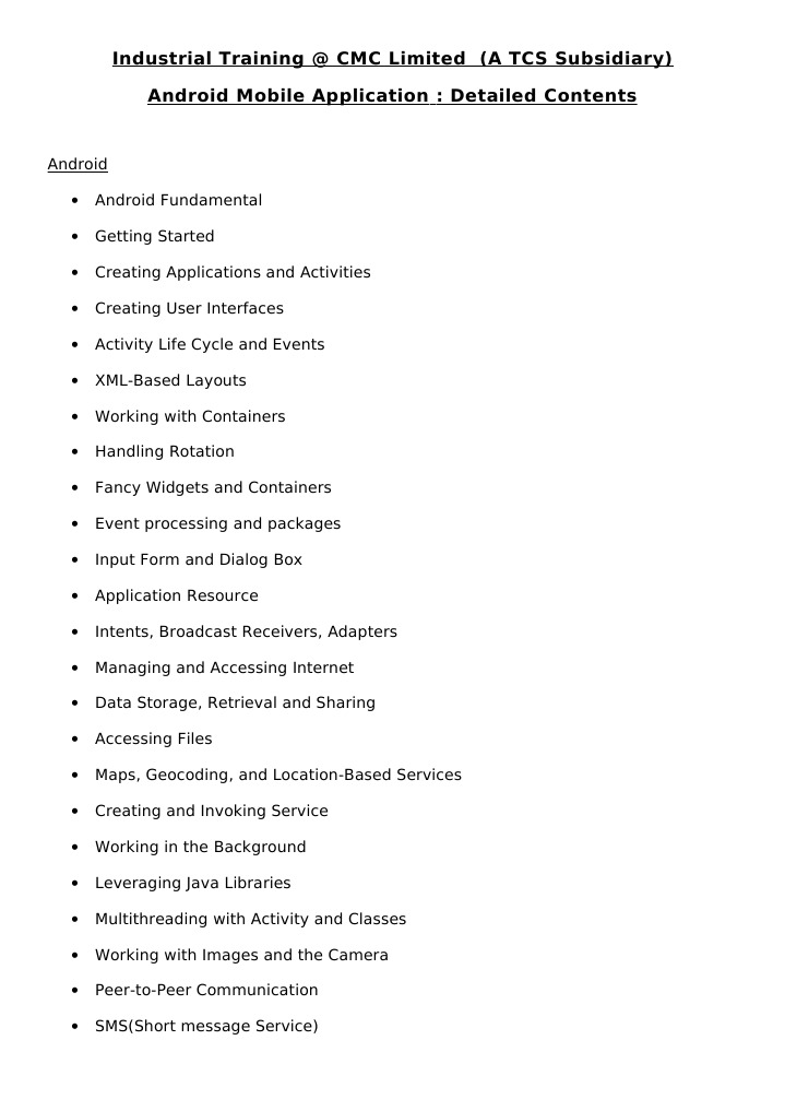Android App Development Training Guide | PDF