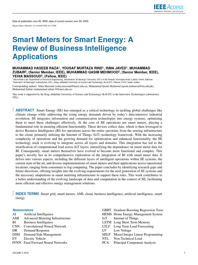 2016 - Smart Meters For Smart Energy A Review of Business | PDF | Cloud ...
