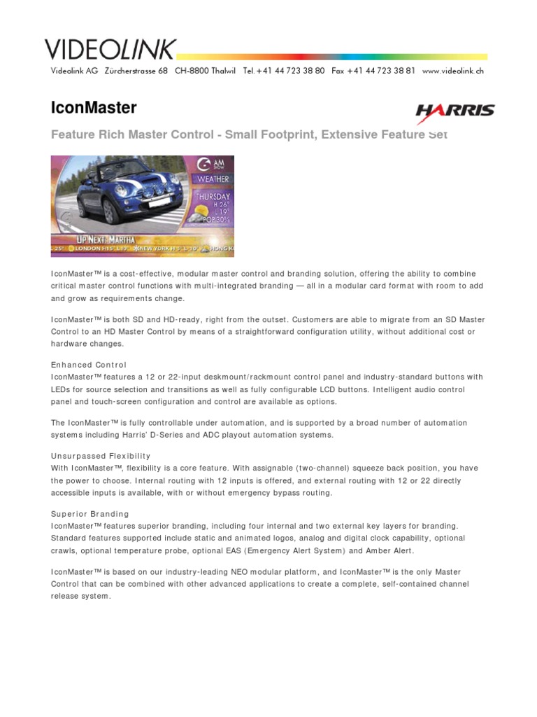 Icon Master | PDF | High Definition Television | Embedded System