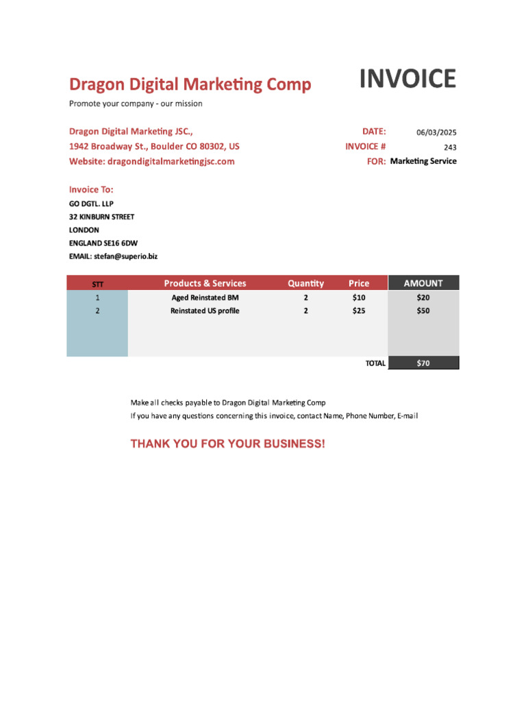 Invoice Go Dgtl. LLP 06 Mar Inv 243 | PDF