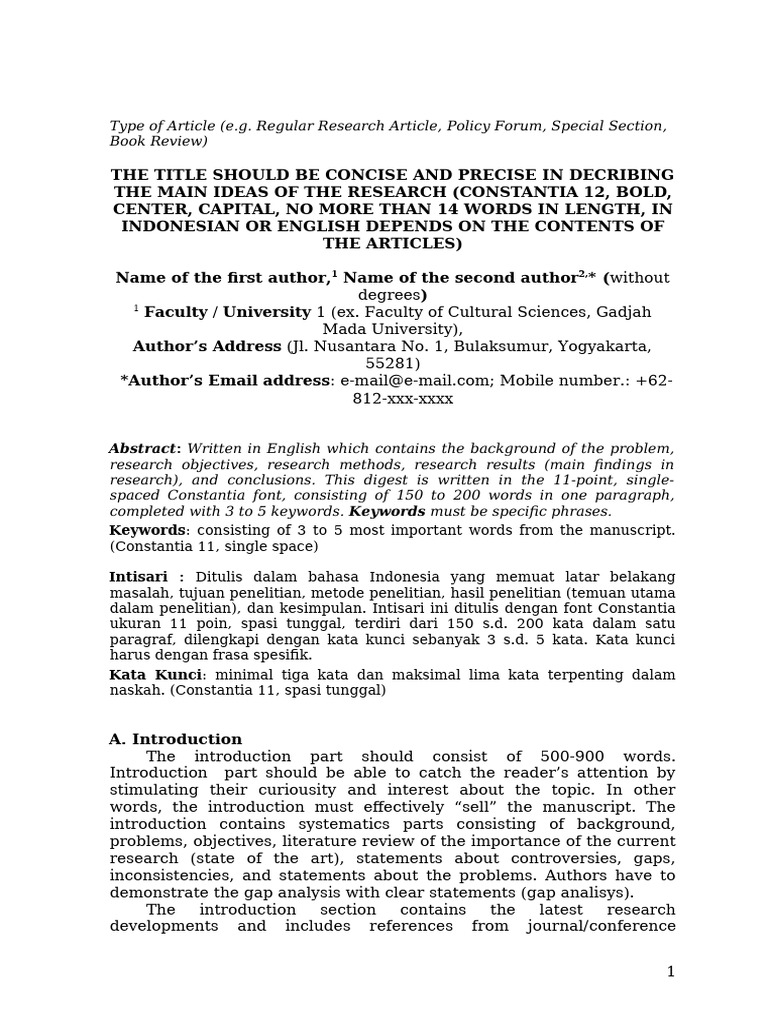 Guidelines for Writing Research Articles | PDF | American Psychological ...