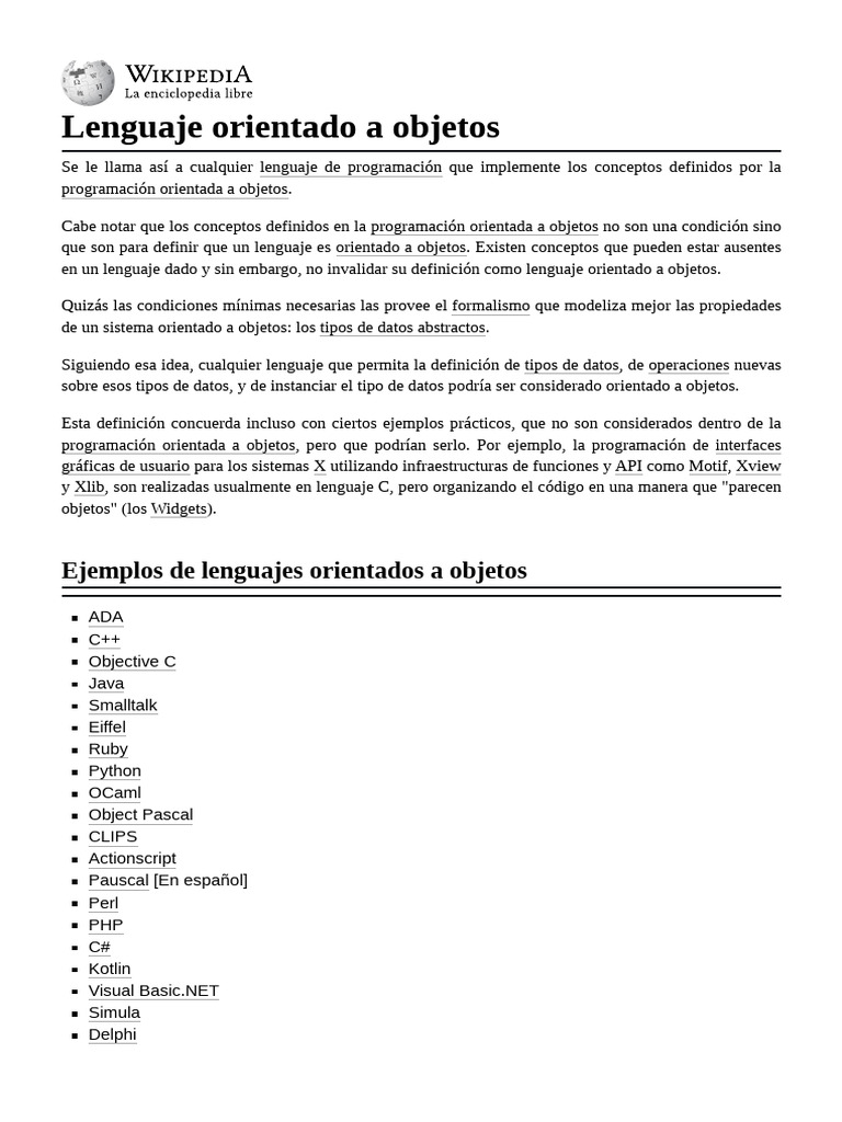 Lenguaje Orientado A Objetos | PDF