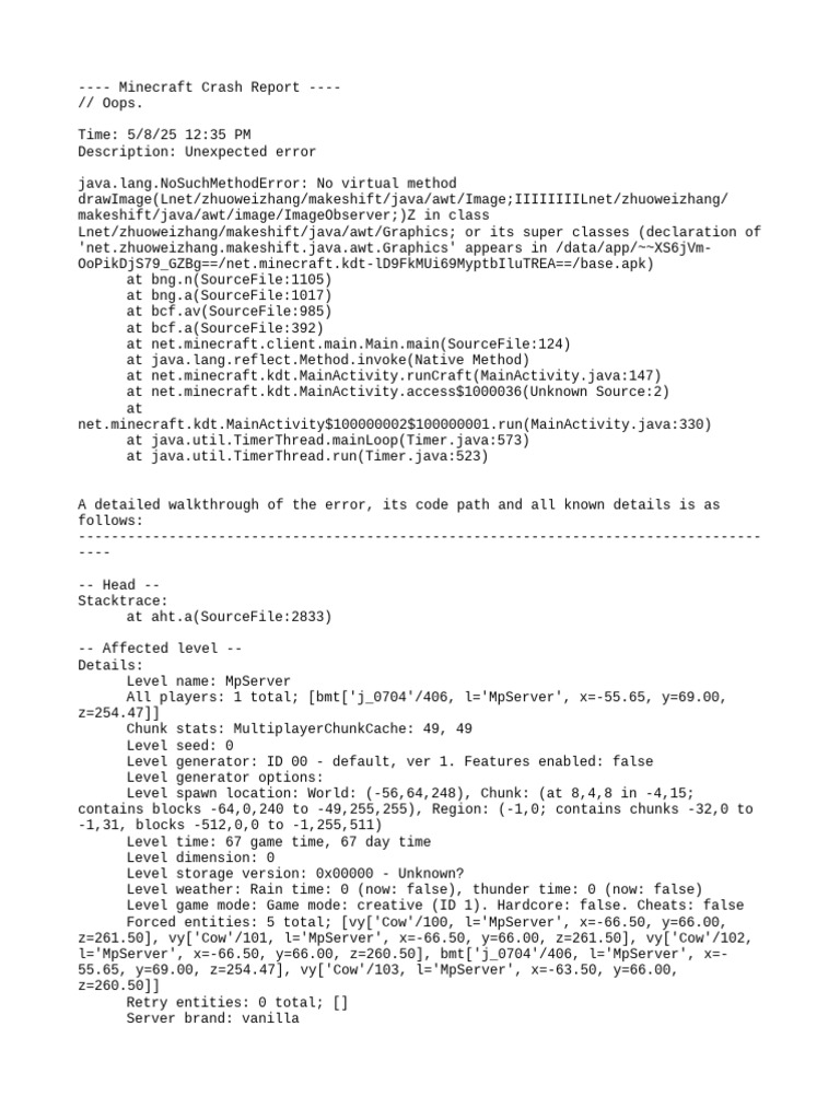 Crash 2025 05 08 - 12.35.46 Client | PDF | Java (Programming Language ...