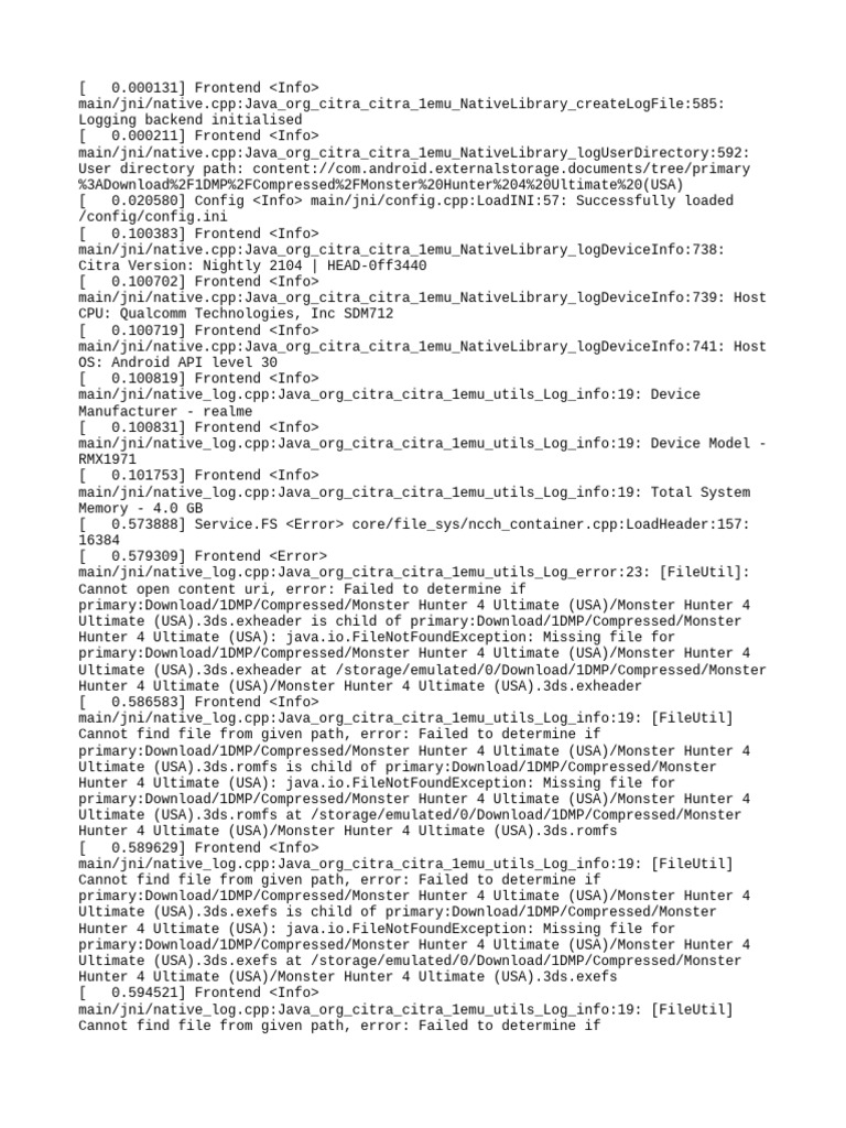 Citra Emulator Log Analysis for Android | PDF | Computer Architecture ...