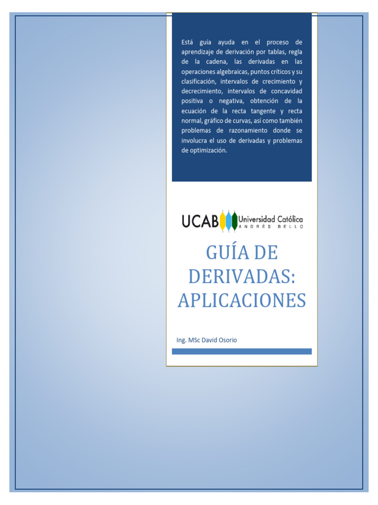 8 C%C3%A1lculo Diferencial e Integral - Gu%C3%ADa de Derivadas y Sus ...